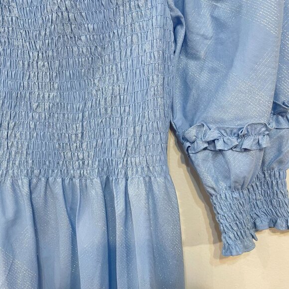 New Hill House Nesli Glitter Nap Dress Blue Medium - Picture 5 of 8